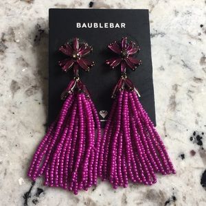 BAUBLEBAR Purple Flower beaded costume earrings